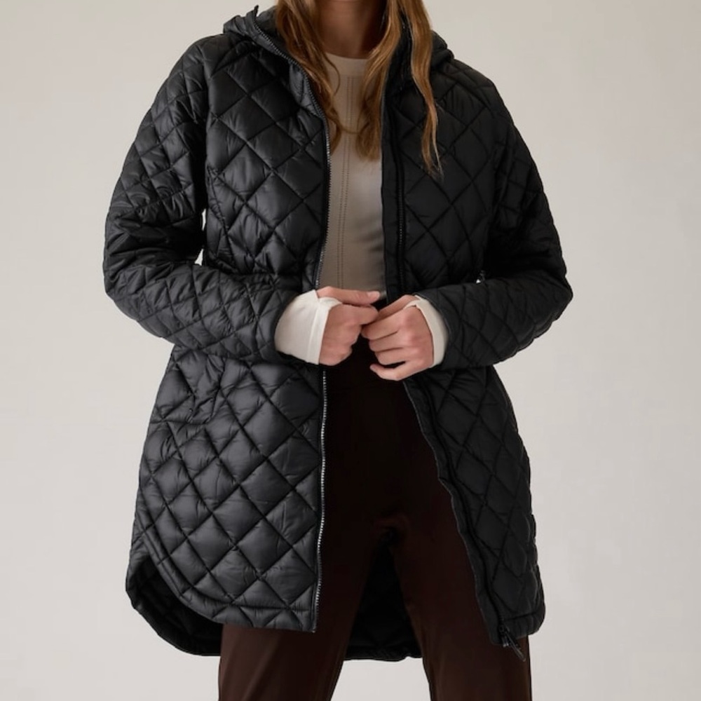 Athleta Black Whisper Featherless Puffer Parka Size 3X